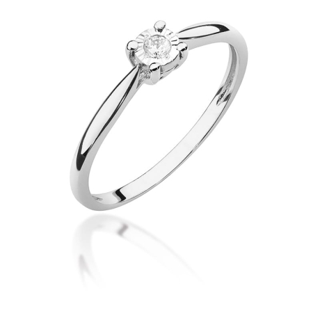 Przejdź do produktu Pierścionek zaręczynowy z białego złota z diamentem 0,08ct Fire Of Love