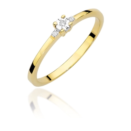 Przejdź do produktu Pierścionek zaręczynowy z żółtego złota z diamentami 0,02ct Fire Of Love 