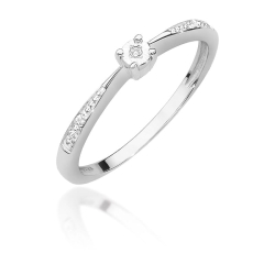 Pierścionek zaręczynowy z białego złota z diamentami 0,02ct Fire Of Love BW-465-b