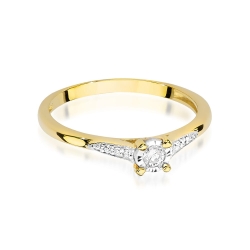 Pierścionek zaręczynowy z żółtego złota z diamentami 0,11ct Fire Of Love BW-466
