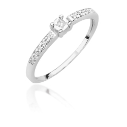 Pierścionek zaręczynowy z białego złota z diamentami 0,07ct Fire Of Love BW-467-b