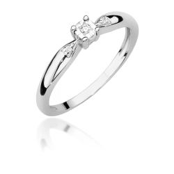 Pierścionek zaręczynowy z białego złota z diamentami 0,03ct Fire Of Love BW-469-b