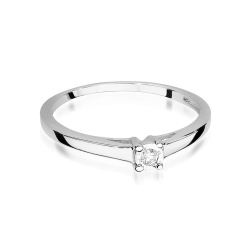 Pierścionek zaręczynowy z białego złota z diamentem 0,03ct Fire Of Love BW-471-b
