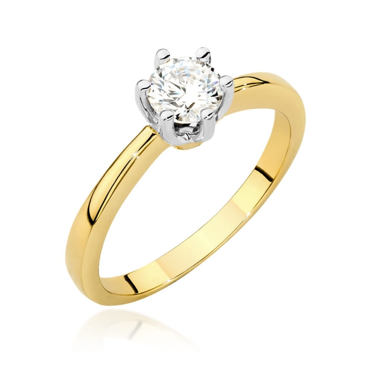 Pierścionek zaręczynowy z żółtego złota z diamentem 0,50ct Fire Of Love BW-482-0,50ct