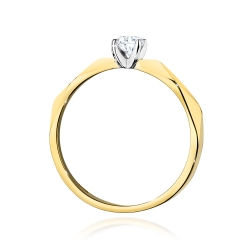 Pierścionek zaręczynowy z żółtego złota z diamentem 0,15ct Fire Of Love BW-484-0,15ct