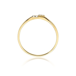 Pierścionek zaręczynowy z żółtego złota z diamentami 0,03ct Fire Of Love BW-505