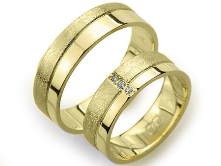 Przejdź do produktu Obrączki ślubne z żółtego złota płaskie z cyrkoniami 6mm Always