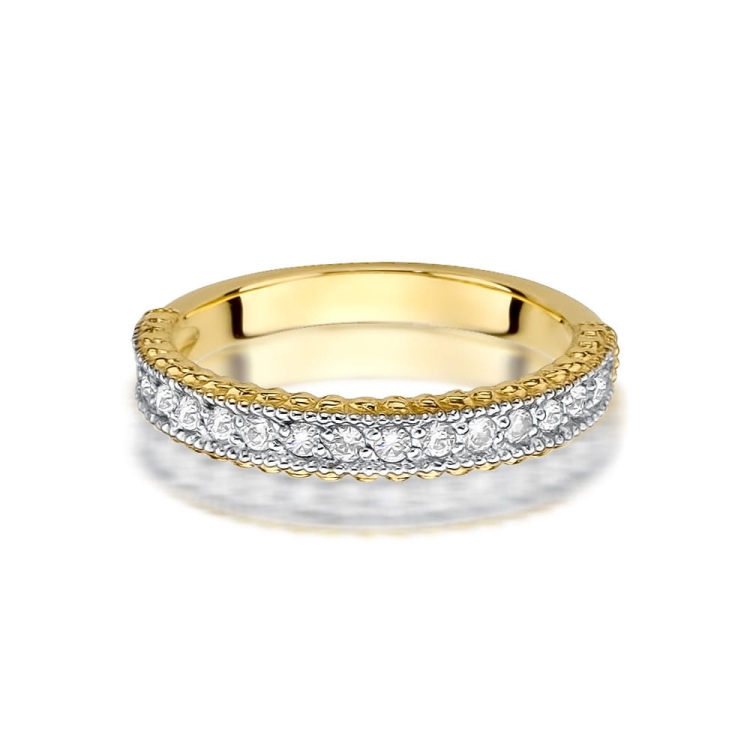 Pierścionek zaręczynowy z żółtego złota z diamentami 0,24ct Fire Of Love BW-507