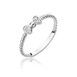 Pierścionek zaręczynowy z białego złota z diamentami 0,03ct Fire Of Love BW-523-b