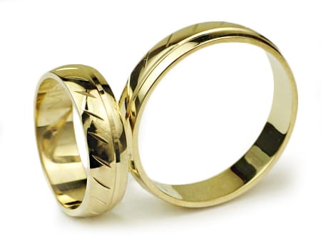 Obrączki ślubne z żółtego złota półokrągłe 5mm Infinity I017