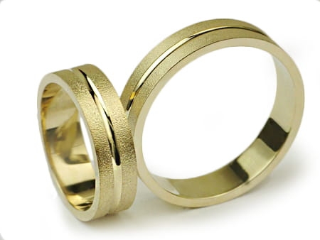 Obrączki ślubne z żółtego złota płaskie 5mm Infinity I023