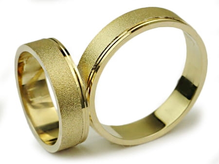 Obrączki ślubne z żółtego złota płaskie 5mm Infinity  I014