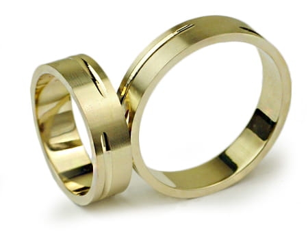 Obrączki ślubne z żółtego złota płaskie 5mm Infinity I022