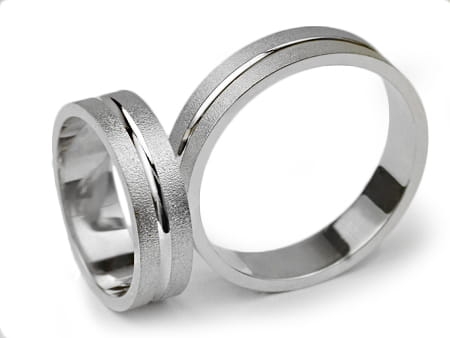 Obrączki ślubne z białego złota płaskie 5mm Infinity I023-b