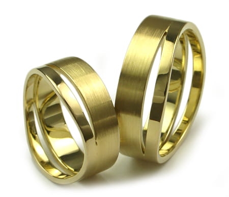 Obrączki ślubne z żółtego złota półokrągłe 7mm Infinity I027