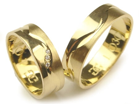 Obrączki ślubne dwukolorowe płaskie z cyrkonią 6mm Infinity I030