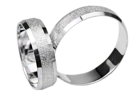 Srebrne obrączki ślubne płaskie fazowane 5mm Silvery Sv004