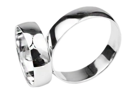 Srebrne obrączki ślubne klasyczne półokrągłe 5mm Silvery Sv012