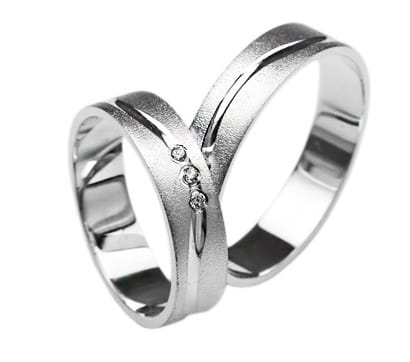 Srebrne obrączki ślubne płaskie z cyrkoniami 6mm Silvery Sv015