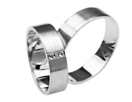 Srebrne obrączki ślubne płaskie z cyrkoniami 6mm Silvery  Sv017