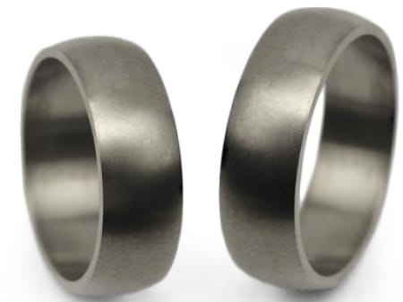 Obrączki ślubne z tytanu półokrągłe 6mm Tytanowe T007