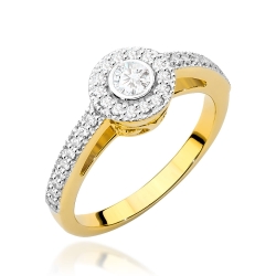 Pierścionek zaręczynowy z żółtego złota z diamentami 0,37ct Fire Of Love BW-530