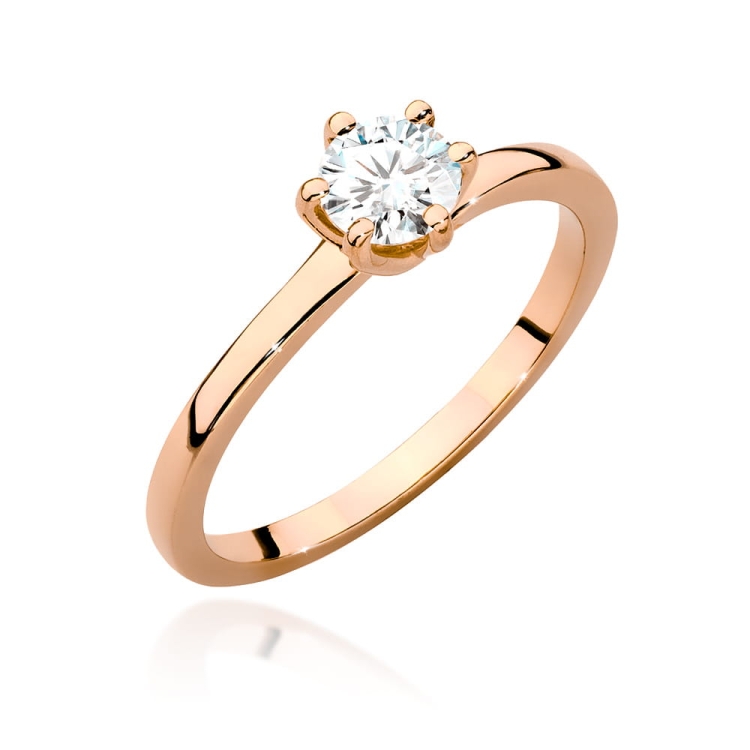 Pierścionek zaręczynowy z różowego złota z diamentem 0,50ct Fire Of Love GW-535-0,50ct-r