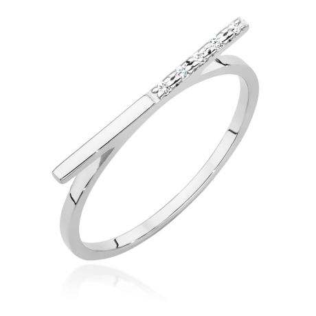 Przejdź do produktu Pierścionek zaręczynowy z białego złota z diamentami 0,025ct Fire Of Love 
