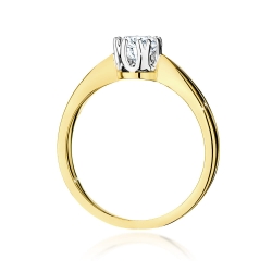 Pierścionek zaręczynowy z żółtego złota z diamentem 0,40ct Fire Of Love GW-541-0,40ct