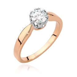 Pierścionek zaręczynowy z różowego złota z diamentem 0,50ct Fire Of Love GW-541-0,50ct-r