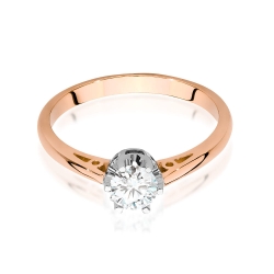 Pierścionek zaręczynowy z różowego złota z diamentem 0,40ct Fire Of Love GW-542-0,40ct-r