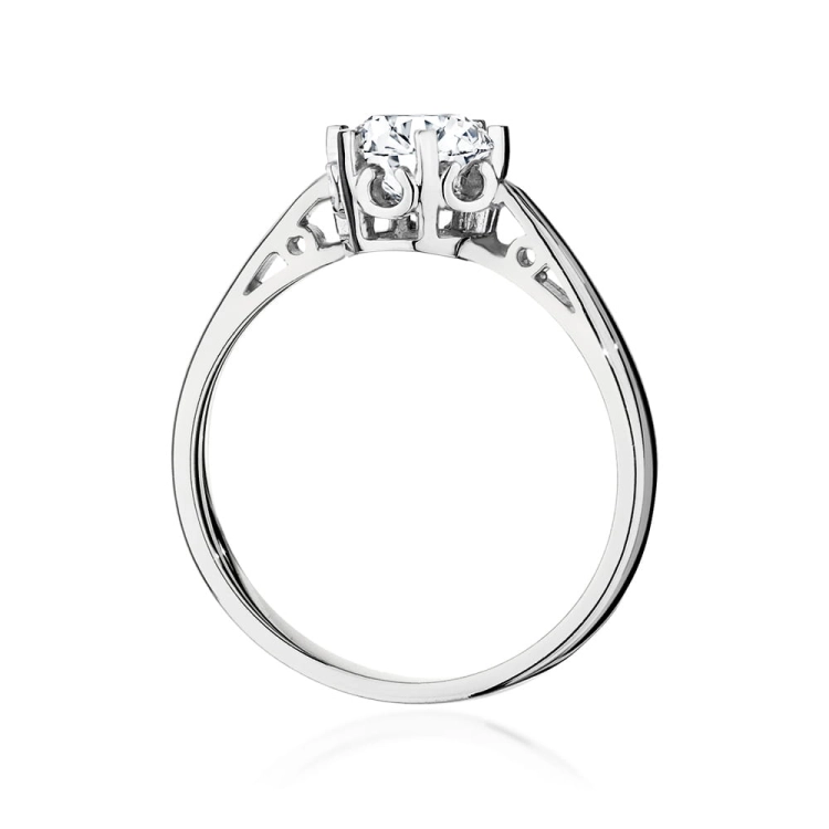 Pierścionek zaręczynowy z białego złota z diamentem 0,70ct Fire Of Love GW-542-0,70ct-b